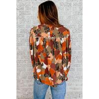 Azura Exchange Printed Long Sleeve Blouse - M thumbnail