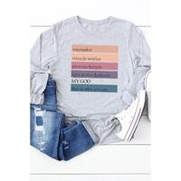 Azura Exchange Positive Words Print Long Sleeve Top - S thumbnail