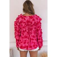 Azura Exchange Ruffled Floral Print Blouse - S thumbnail