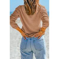 Azura Exchange Waffle Knit Drop Shoulder Long Sleeve Top - L thumbnail