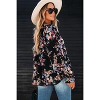 Azura Exchange Wildflower Print Chiffon Blouse - S thumbnail