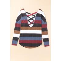 Azura Exchange Crisscross Back Long Sleeve Top - M thumbnail