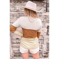 Azura Exchange Color Block Henley Top - M thumbnail