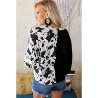 Azura Exchange Patchwork Waffle Knit Long Sleeve Top - L thumbnail