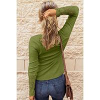 Azura Exchange Lace Hem Sleeve Button Top - XL thumbnail