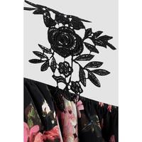Azura Exchange Lace Patchwork Cold Shoulder Blouse - S thumbnail