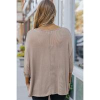 Azura Exchange Oversize Khaki Lightweight Knit Blouse - L thumbnail
