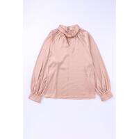 Azura Exchange High Neck Puff Sleeve Satin Blouse - XL thumbnail