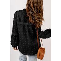 Azura Exchange Swiss Dot Ruffle Babydoll Blouse - XL thumbnail
