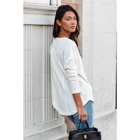 Azura Exchange Waffle Knit Half Button Henley Top - M thumbnail