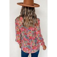 Azura Exchange Floral Puff Sleeve Blouse - M thumbnail