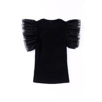 Azura Exchange Mesh Ruffle Sleeve Ribbed Knit Top - L thumbnail
