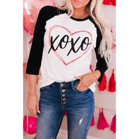 Azura Exchange Heart Graphic Contrast Sleeve Tee - S thumbnail