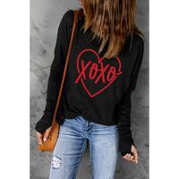 Azura Exchange Heart Shaped Print Long Sleeve Top - S thumbnail