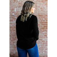 Azura Exchange Heart Shaped V Neck Long Sleeve Top with Rhinestone Embellishment - S thumbnail