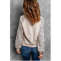 Azura Exchange Love Always Heart Leopard Color Block Top - L thumbnail