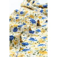 Azura Exchange Floral Ruffle Mock Neck Blouse - M thumbnail