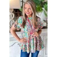 Azura Exchange Ruffle Sleeve Babydoll Top - L thumbnail