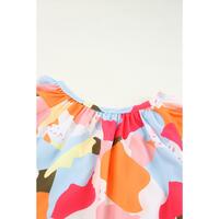 Azura Exchange Floral Print V Neck Half Sleeve Blouse - S thumbnail
