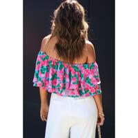 Azura Exchange Off-Shoulder Tiered Ruffle Blouse - L thumbnail