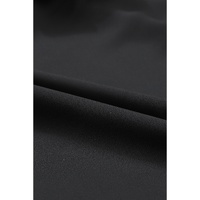Black Button Keyhole Back Pleated Ruffle Trim Blouse - S thumbnail