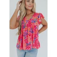 Azura Exchange Leopard Print Flutter Sleeve Blouse - L thumbnail