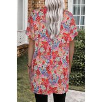 Azura Exchange Boho Flower Print Tunic Top - S thumbnail