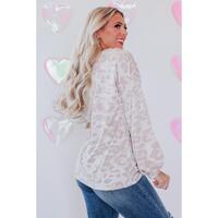 Azura Exchange Contrast Stripes Patchwork Puff Sleeve Knit Top - L thumbnail