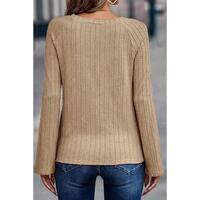 Azura Exchange Ribbed Knit Long Sleeve Top - S thumbnail