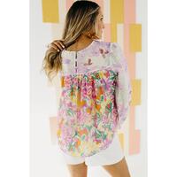Azura Exchange Patchwork Lace Trim Blouse - XL thumbnail