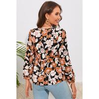 Azura Exchange Floral Print 3/4 Sleeve Blouse - XL thumbnail