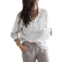 Azura Exchange Relaxed Rib Knit Long Sleeve Henley Top - M thumbnail