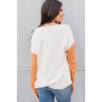 Azura Exchange Textured Knit Top with Colorblock Chest Pocket - M thumbnail