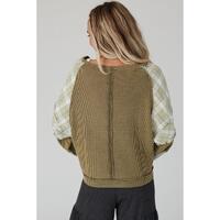 Azura Exchange Patch Waffle Knit Bubble Sleeve Top - S thumbnail