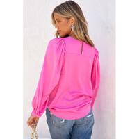 Azura Exchange Puff Sleeve Crewneck Blouse - M thumbnail