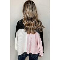 Azura Exchange Colorblock Flap Pockets Henley Collared Top - L thumbnail