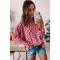 Azura Exchange Animal Print Stitching Long Sleeve Top - M thumbnail
