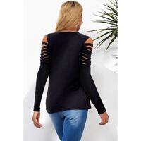 Azura Exchange Mesh Patch Ripped Long Sleeve Top - M thumbnail