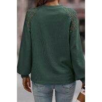 Azura Exchange Lace Textured Long Sleeve Pullover - L thumbnail