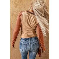 Azura Exchange Color Block Ribbed Knit Top - XL thumbnail