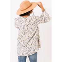 Azura Exchange Leopard Lace Trim Babydoll Blouse - L thumbnail