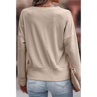 Azura Exchange Lace Trim V Neck Long Sleeve Top - 2XL thumbnail