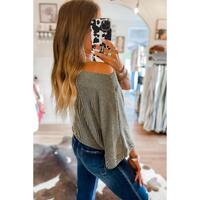 Azura Exchange Boatneck Batwing Sleeve Cording Blouse - S thumbnail