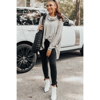 Gray Cowl Neck Shift Tunic Top - L thumbnail
