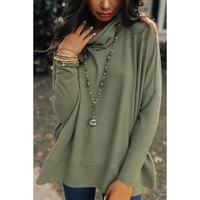 Jungle Green Cowl Neck Shift Tunic Top - L thumbnail