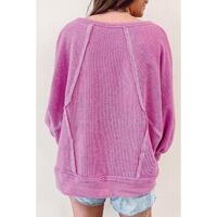 Azura Exchange Exposed Seam Terry Pullover - S thumbnail