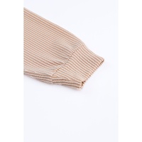 Pink Color Block Long Sleeve Ribbed Loose Top - M thumbnail