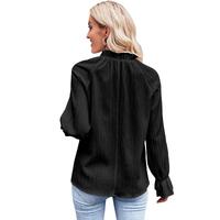 Azura Exchange Frilled Mock Neck Ripple Bubble Sleeve Blouse - XL thumbnail