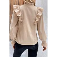 Azura Exchange Ruffled Bubble Sleeve Blouse - L thumbnail