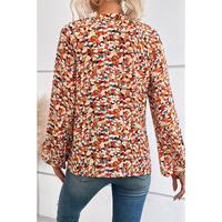 Azura Exchange Allover Print Bishop Sleeve Blouse - M thumbnail